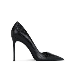 Diane — Escarpin effet croco noir