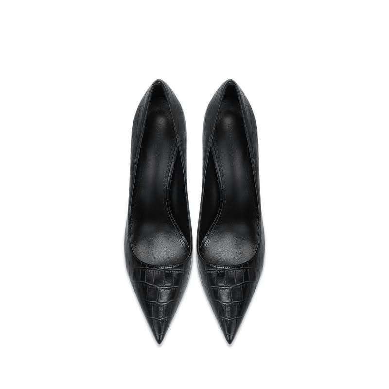 Diane — Escarpin effet croco noir – Image 2