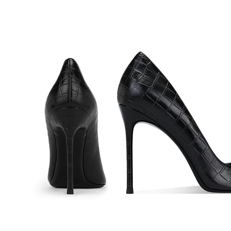 Diane — Escarpin effet croco noir – Image 3