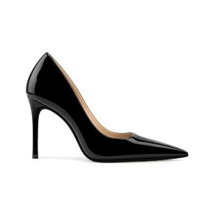 Escarpin Clémence en cuir verni noir – profil